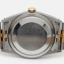 Pre Owned Rolex Champagne Diamond 18k Yellow Stainless Steel Datejust 16233 Men's Wristwatch 36 mm