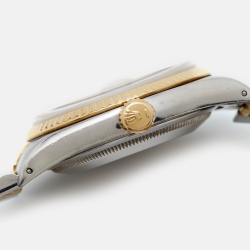 Pre Owned Rolex Champagne Diamond 18k Yellow Stainless Steel Datejust 16233 Men's Wristwatch 36 mm