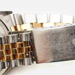 Pre Owned Rolex Champagne Diamond 18k Yellow Stainless Steel Datejust 16233 Men's Wristwatch 36 mm