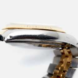 Pre Owned Rolex Champagne Diamond 18k Yellow Stainless Steel Datejust 16233 Men's Wristwatch 36 mm