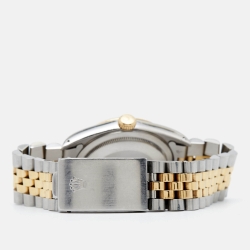 Pre Owned Rolex Champagne Diamond 18k Yellow Stainless Steel Datejust 16233 Men's Wristwatch 36 mm