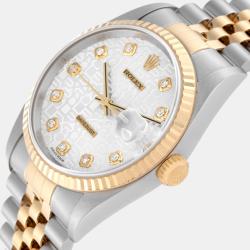 Rolex Datejust Anniversary Diamond Dial Steel Yellow Gold Men's Watch 36 mm