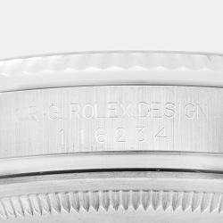 Rolex Datejust Steel White Gold Fluted Bezel Black Dial Men's Watch 36 mm