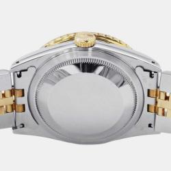 Rolex Champagne 18k Yellow Gold Stainless Steel Diamond Datejust Thunderbird Automatic Men's Wristwatch 36 mm