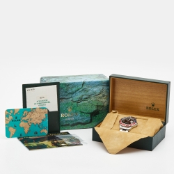 مملوكة مسبقًا Rolex Black Stainless Steel GMT-Master II 'Pepsi'  16710 Men's Wristwatch 40 mm