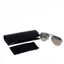 Saint Laurent Silver/Bronze Mirror Aviator Sunglasses
