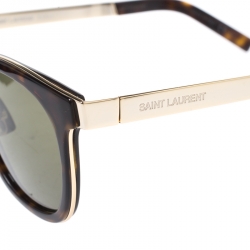 Saint Laurent Paris Havana/Green SL28COMBI Round Sunglasses