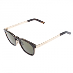 Saint Laurent Paris Havana/Green SL28COMBI Round Sunglasses