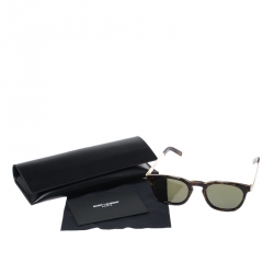 Saint Laurent Paris Havana/Green SL28COMBI Round Sunglasses