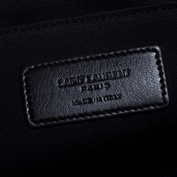 Pre Owned Saint Laurent Black Croc Embossed Zipped Tablet Holder                    