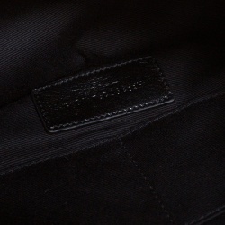 Pre Owned Saint Laurent Black Croc Embossed Zipped Tablet Holder                    