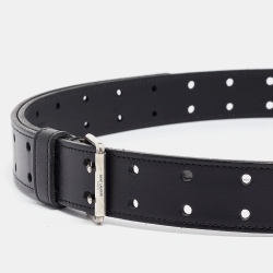 Saint Laurent Black Leather Buckle Belt 95 CM