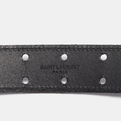 Saint Laurent Black Leather Buckle Belt 95 CM