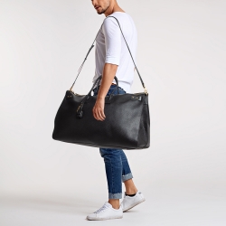 Saint Laurent Black Leather Sac De Jour Duffle Bag