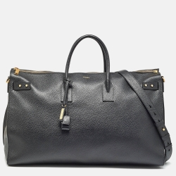 Saint Laurent Black Leather Sac De Jour Duffle Bag