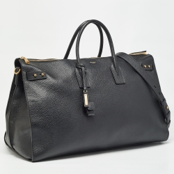 Saint Laurent Black Leather Sac De Jour Duffle Bag