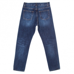 Pre Owned بنطلون جينز سان لوران باريس بتطريز الشعار دنيم باهت أزرق داكن S