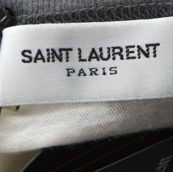 Saint Laurent Paris Bicolor Robot Print Cotton Wool Raglan Sleeve T-Shirt M