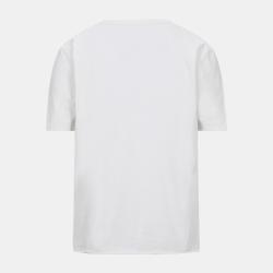 Saint Laurent White Distressed & Printed Cotton Knit T-Shirt S