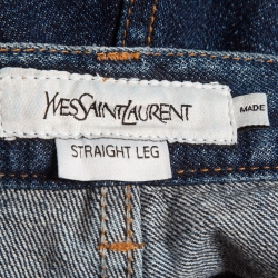 Pre Owned Saint Laurent Dark Blue Denim Straight Leg Jeans XXL Waist 38"