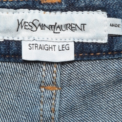 Pre Owned Saint Laurent Dark Blue Denim Straight Leg Jeans XXL Waist 38"