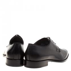 Pre Owned Saint Laurent Paris Black Leather Lace Up Derby Size 45