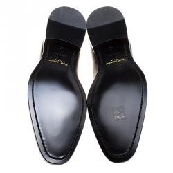 Pre Owned Saint Laurent Paris Black Leather Lace Up Derby Size 45