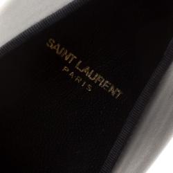 Pre Owned Saint Laurent Paris Black Leather Lace Up Derby Size 45