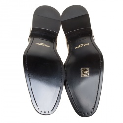 Pre Owned Saint Laurent Paris Black Leather Montaigne Lace Up Derby Size 43