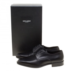 Pre Owned Saint Laurent Paris Black Leather Montaigne Lace Up Derby Size 43
