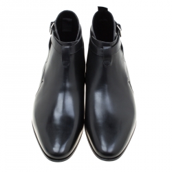 Pre Owned Saint Laurent Paris Black Leather Jodhpur Chelsea Boots Size 43.5