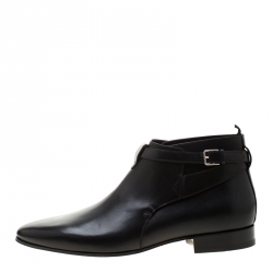 Pre Owned Saint Laurent Paris Black Leather Jodhpur Chelsea Boots Size 43.5