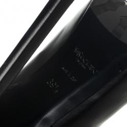 مملوكة مسبقًا Yves Saint Laurent Black Leather Tribtoo Knee Length Platform Boots Size 39.5