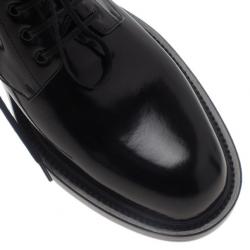 Saint Laurent Paris Black Patent Signature Army Combat Boots Size 41