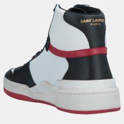 Saint Laurent Leather Two-Tone Lace Up Sneakers 41