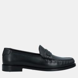 Saint Laurent Black Leather Penny Loafers 45