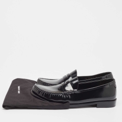 Pre Owned Saint Laurent Black Patent Leather Le Loafers Size 46