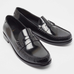 Pre Owned Saint Laurent Black Patent Leather Le Loafers Size 46