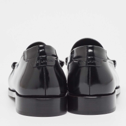 Pre Owned Saint Laurent Black Patent Leather Le Loafers Size 46