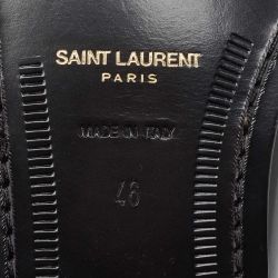 Pre Owned Saint Laurent Black Patent Leather Le Loafers Size 46