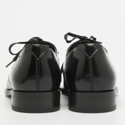 Pre Owned Saint Laurent Black Patent Leather Lace Up Derby Size 41