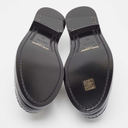 Saint Laurent Black Glossy Leather Penny Loafers Size 41