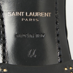 Saint Laurent Black Velvet Smoking Slippers Size 44