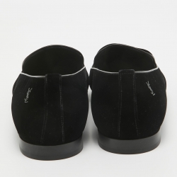Saint Laurent Black Velvet Smoking Slippers Size 44