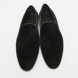 Saint Laurent Black Velvet Smoking Slippers Size 44