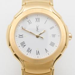 Pre Owned Yves Saint Laurent All Gold Plated Classic Collection Unisex Wristwatch