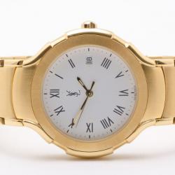 Pre Owned Yves Saint Laurent All Gold Plated Classic Collection Unisex Wristwatch