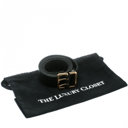Pre Owned Saint Laurent Black Leather Buckle Belt 100 CM