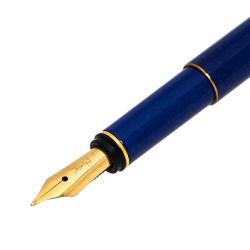 Yves Saint Laurent Blue Lacquer Gold Tone Fountain Pen 