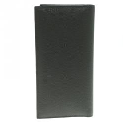 Saint Laurent Paris Dark Grey Grain Leather Continental Wallet